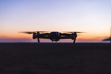 Fototapeta na wymiar Drone flying - sunset HQ 