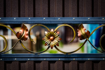 The fragment of forged metal products. close-up