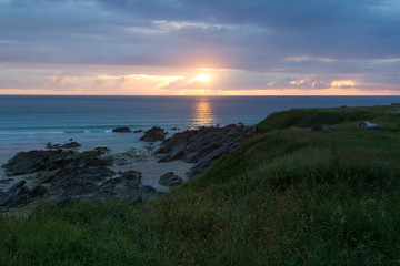 Fistral Beach, Newquay - Sunset With Rocks