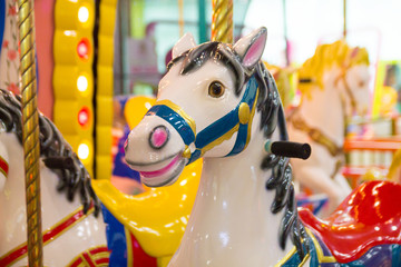 colorful merry-go-round horses