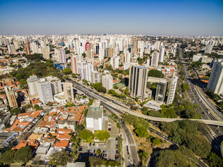 Panoramic view of the buildings and houses of the Vila Mariana neighborhood in São Paulo, Brazil  - obrazy, fototapety, plakaty