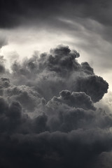 Clouds background. Dramatic grey clouds - 215058048