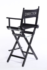 cinema movie director chair stool isolated on white background