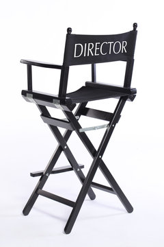 cinema movie director chair stool isolated on white background
