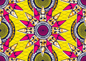 Textile fashion african print fabric, abstract seamless, vector illustration file.