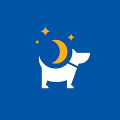 Moon Dog Vector Logo Template