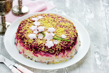 Russian herring under fur coat salad shuba