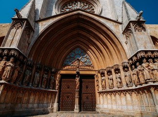 Obraz premium Tarragona cathedral in Catalonia, Spain. 12th-century Romansque and gothic architectural style