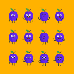 Plum character set different options and emotions
