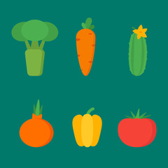Vegetables set vector objects clipart