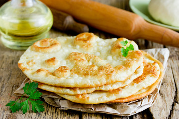 Fried flatbread flat bread piadina naan pita tortilla shelpek cheburek