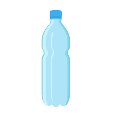 Empty plastic bottle with blue lid.