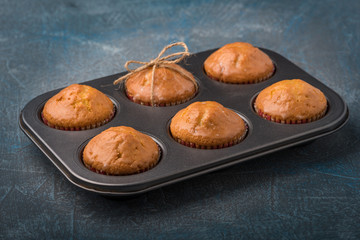 Freshly baked delicious muffins