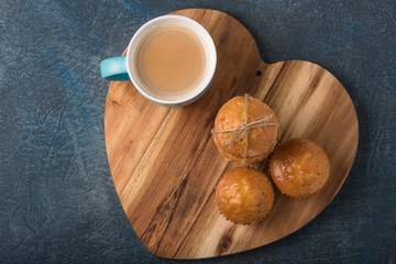 Delicious orange muffins for breakfast.