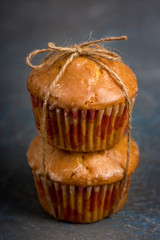 Freshly baked delicious muffins