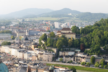 Obraz premium Air view of the historic city of Salzburg