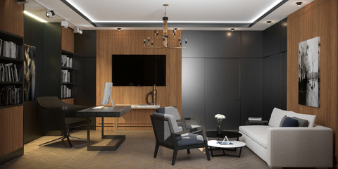 Open space office in a modern style