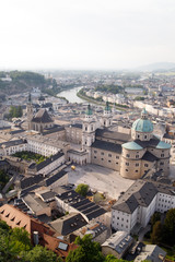 Obraz premium Air view of the historic city of Salzburg