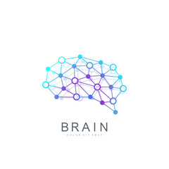 Colorful Vector Template Brain Logo. Creative Idea Concept Design Brain Logotype Icon.