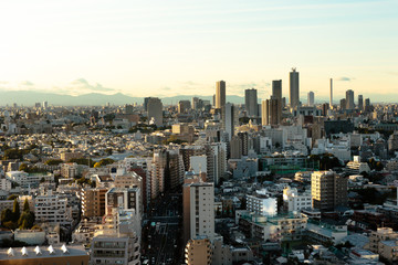 Obraz premium 東京・文京区シビックセンターからの夕景