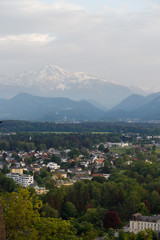 Fototapeta na wymiar Beautiful view of the Alps from Hohensalzburg fortress, panorama Salzburg