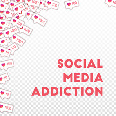Fototapeta premium Social media icons. Social media addiction concept. Falling gradient like counter. Exquisite abstrac