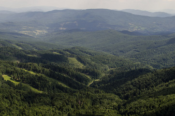 Fototapeta na wymiar panorama Bieszczady połoniny