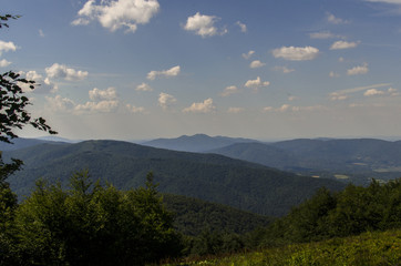 Fototapeta premium panorama Bieszczady połoniny