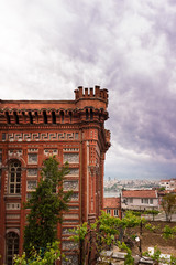 Obraz premium Phanar Greek Orthodox College known in Greek as Great School of Nation is oldest surviving and most prestigious Greek Orthodox school located in Balat.ISTANBUL,TURKEY - May 6,2017