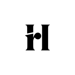 hr letter rh initial logo vector icon