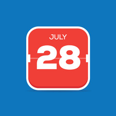 July 28 Calendar Flat Icon