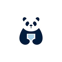 panda paper logo vector icon illustration