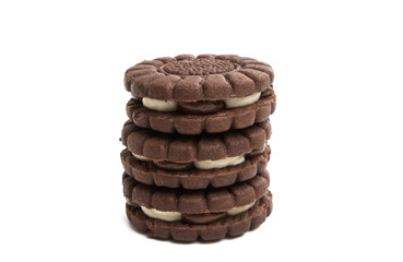 biscuits sandwich with cream isolated