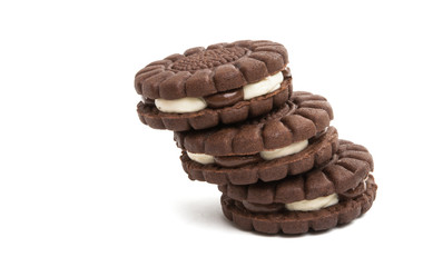 biscuits sandwich with cream isolated