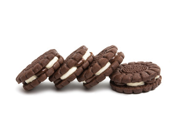 biscuits sandwich with cream isolated