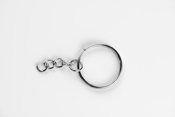 metal key ring clip on white background