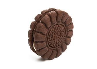 biscuits sandwich with cream isolated