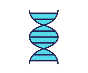 DNA icon. Line colored vector illustration. Isolated on white background.
