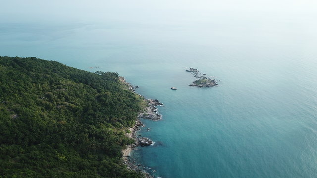 Aerial photos of tropical islands in Phangan, Thailand