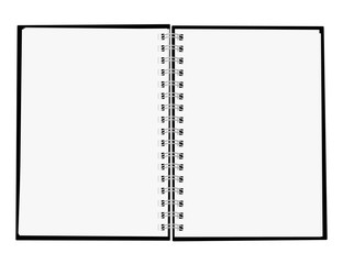 realistic empty open notebook mock up