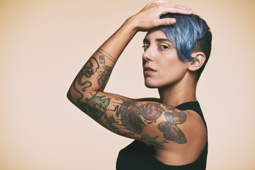 Tattoed woman