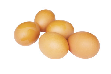 Isolated Studio Shot. Eggs With Clipping Path On White -By Pen Tool