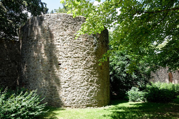 Old Roman city wall of the city Trier, Germany,