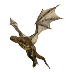 3D Rendering Fantasy Dragon on White