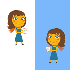 Back to school. Vector Smiling cartoon teacher isolated on white background.