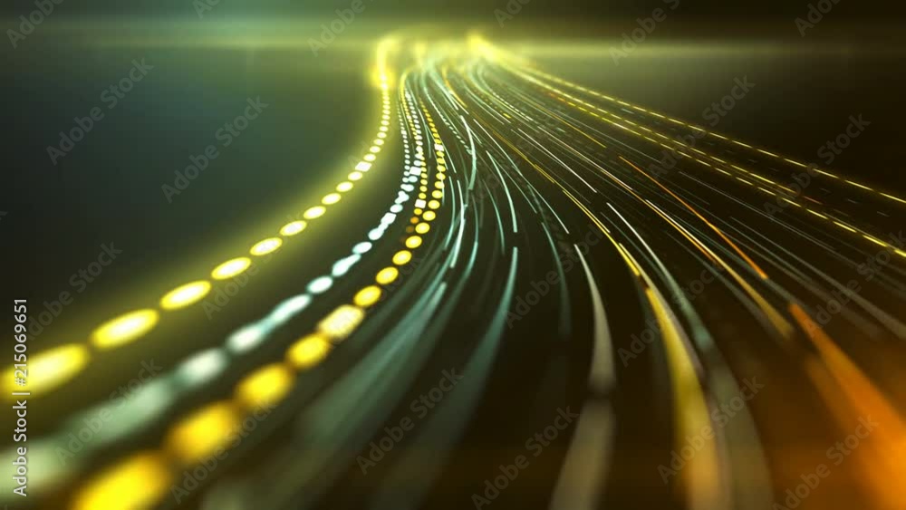 Aufkleber computer generated digital green light streaks. abstract 3d rendering motion background. 4k, ultra h