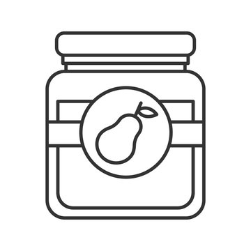 recommend clip art: Pear jam jar linear icon