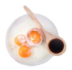 Boiled eggs, mineral water