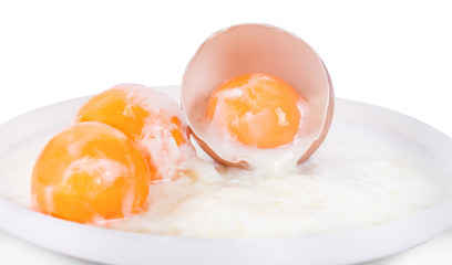 Boiled eggs, mineral water