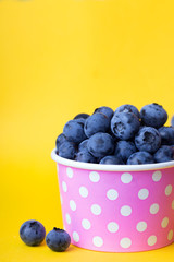 blueberry in a cheerful bright glass